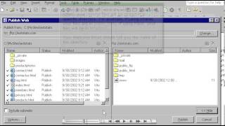 Publishing your site via FTP with Frontpage 2002
