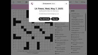 Details The Washington Post / LA Times Crossword 07/05/2025 News