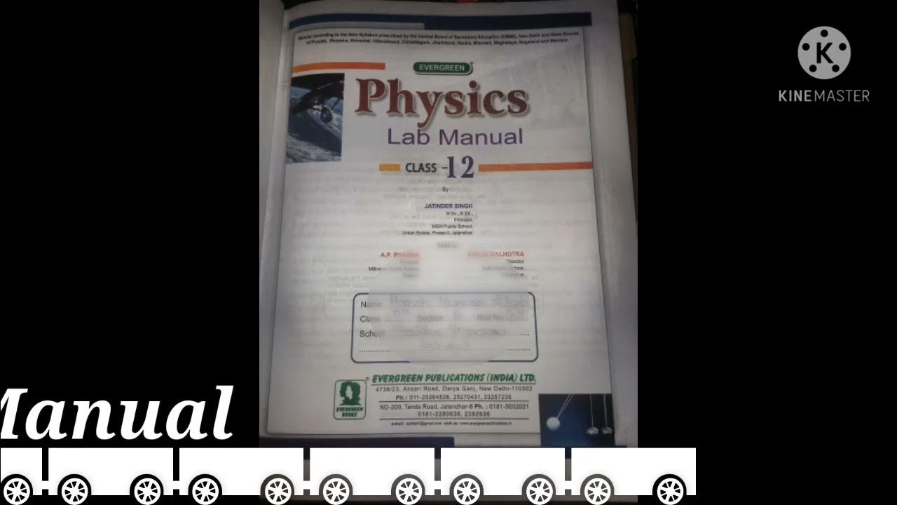 Physics lab manual Class 12 2021 CBSE boards Evergreen YouTube