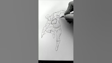 Easy Superman Drawing ✍🏼🔥 #drawing #art #superman #sketch
