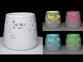 Table lamp Flower Vase making || Lighting corner Flower vase || Cement flower vase