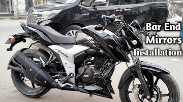 Bar end mirror installation on Tvs Apache 4v | 4v modified | 4v Modification