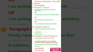 IELTS General Writing Task 1 Formal Letter Template | Band 9 Guaranteed #ytshorts