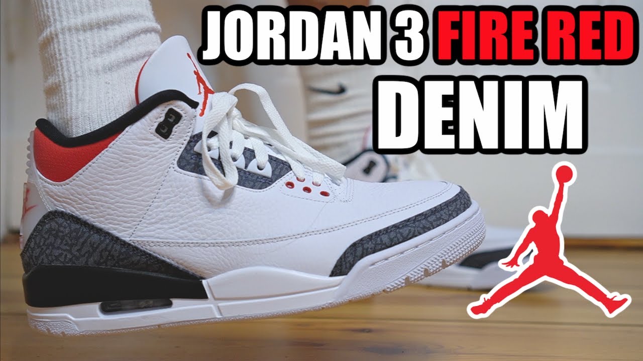 Jordan 3 Denim Fire Red Review On Feet Are These Worth 0 Will They Sell Out Youtube
