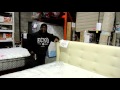 Showcase White Leather Queen Bedframe Showcase White Leather Queen Bedframe