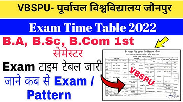 Vbspu News Today |Vbspu Ba Bsc B.com 1st Sem time Table 2022|Vbspu Time Table 2022| Vbspu Exam News|