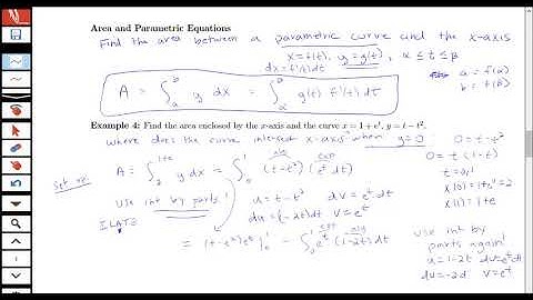 Finding the area of a region enclosed by a parametric curve (Section 10.2, part 3)