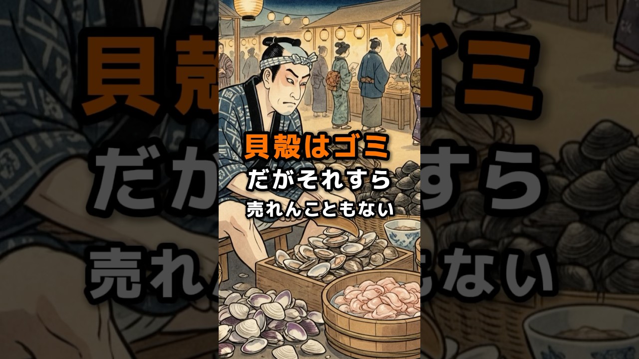 【江戸の剥き貝売りの1日ルーティーン】アサリをむいて売る。殻は全てゴミ。だがそれすら売れんこともない。利益を取りこぼさない商売上手 #江戸時代 #歴史 #雑学