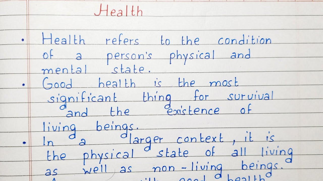 health essay 10 lines