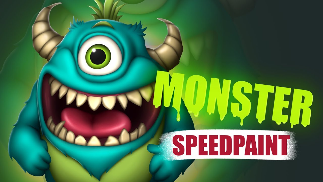 MONSTER SPEEDPAINT | DRAWING PROCESS of character concept design - YouTube