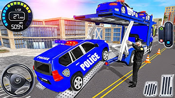 US Police Car Cargo Transport Simulator - Truck Transporter Trailer Driver 3D - Android GamePlay #3