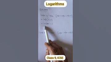 Logarithms|| Class 9 ICSE | Questions based on laws of logarithms #shorts #logarithm #class9maths