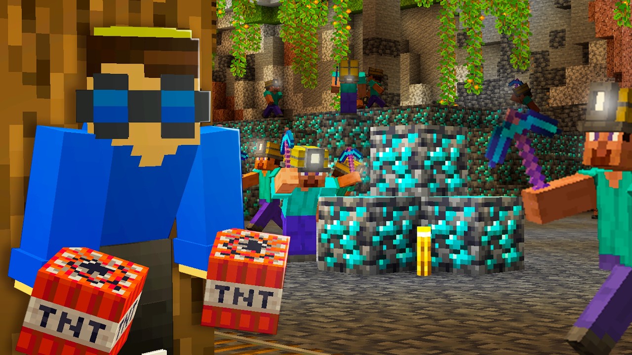 criei a CIVILIZAÇÃO SUBTERRANEA no Minecraft...