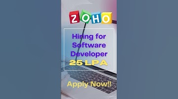 Zoho Hiring for Software Developer