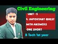 Civil | unit 5 | Rgpv important question civil with ask question answer # B Tech 1st year.