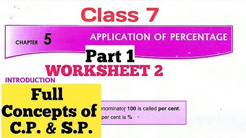 D.A.V. Math | Class 7 | Ch-5 | Application Of Percentage | Worksheet 2 | Part 1 | Art Of Mathematica