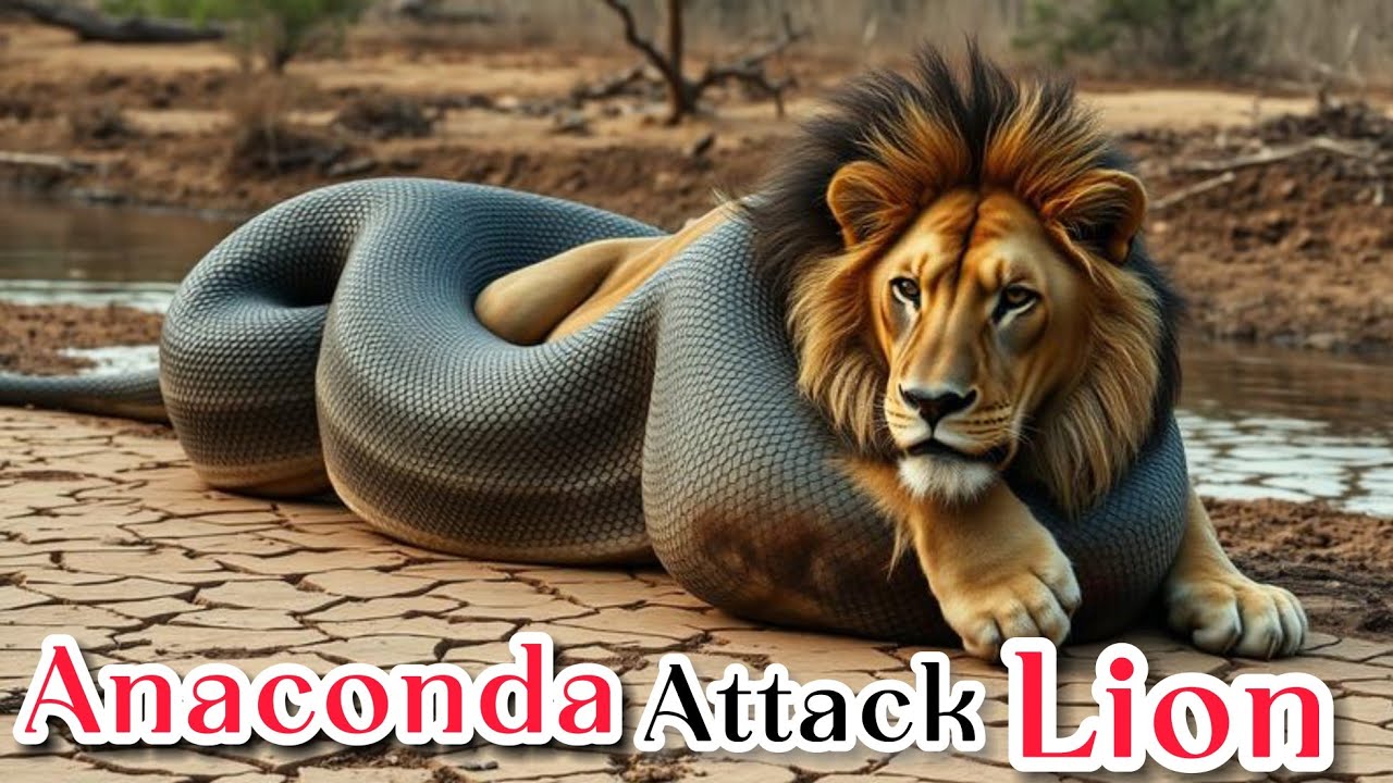 Giant Anaconda Attacks King Lion|Horror scene 