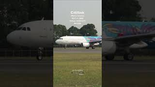 Citilink PK-GQI Retro livery Airbus A320-214 take off #aviation #a320 #citilink