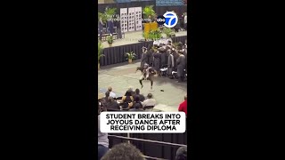 Student breaks into joyous dance after receiving diploma