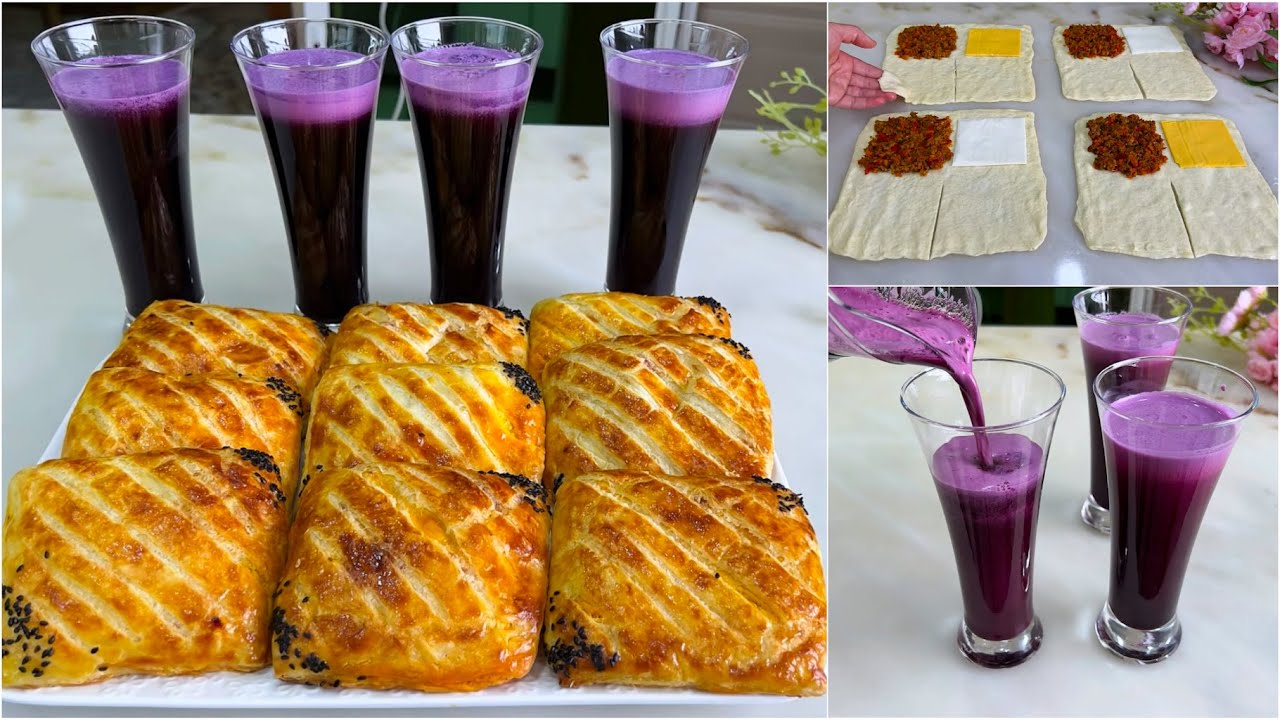 هادو ضروري تجربيهم للفطور👌🏻حيت ساهلين بساط ولكن خطيرين هشاش ومقرمشين🔝مع العصير البنفسجي للي عامل ضجة