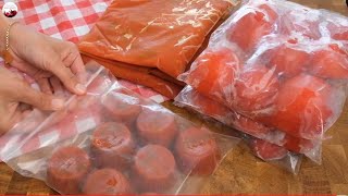 You'll Never Buy Tomatoes in Winter Again! I've been keeping it like this in the freezer for years.