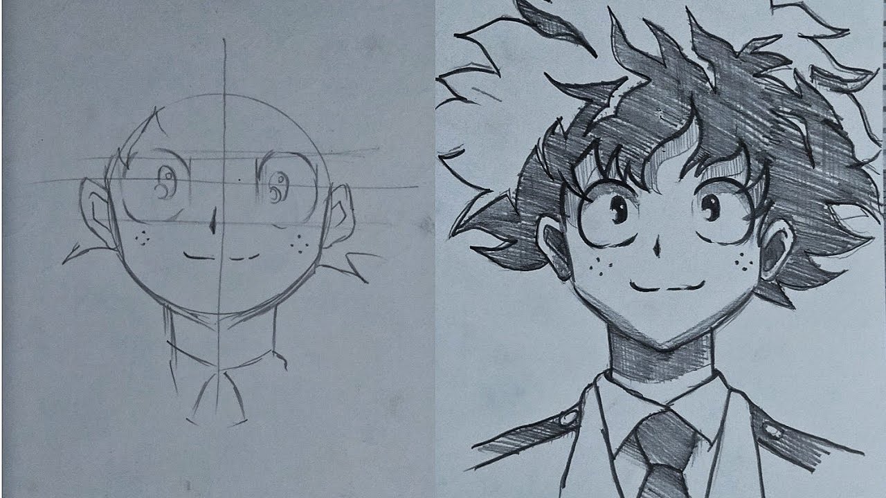 How to Draw Izuko Midoriya basic guide for beginners#heroacademia # ...