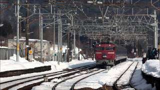 【雪晴れ】4002レ EF81-108 寝台特急日本海 新疋田2012.02.22【EOS5DMarkⅡ】