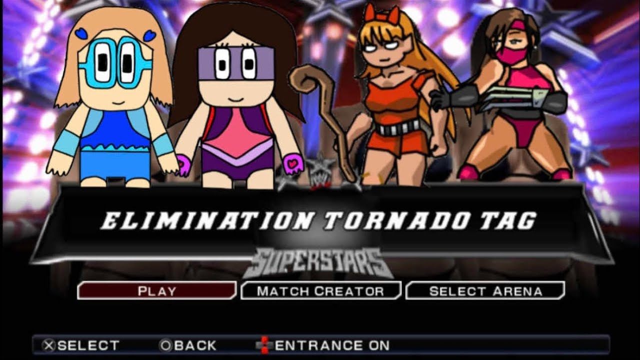 Lady Flower Star and Aqua Splash vs Scarlett and Shishima | WWE 2K11 SVR