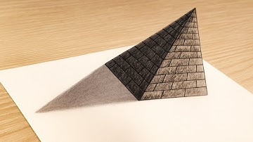 How to draw 3D Pyramid || 3D Pyramid Drawing on paper step by step for beginners