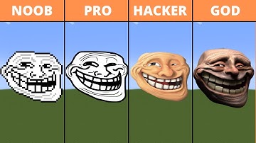 Pixel Art (NOOB vs PRO vs HACKER vs GOD) Troll Face in Minecraft