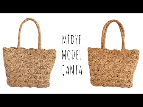 KAĞIT İPTEN MİDYE MODEL ÇANTA YAPIMI (DETAYLI ANLATIM)🧶