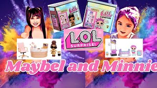 Maybel and Minnie open new LOL Furniture Surprise dolls