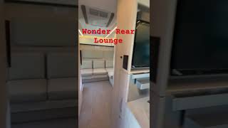 Hershey RV Show sneak peek at the Wonder Rear Lounge by Leisure Travel Van #hersheyrvshow #travel
