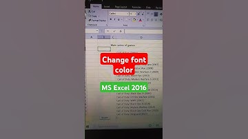 Change font color #msexcel2016