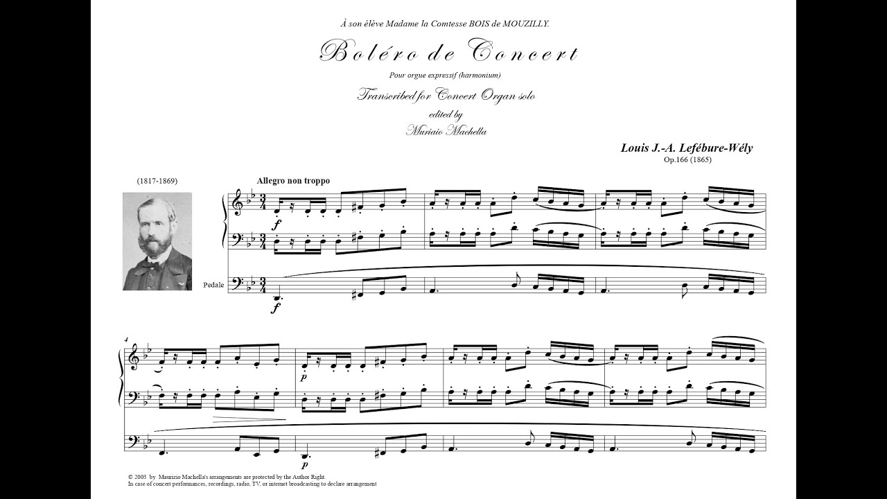 LefebureWely L.J.A. (18171869) Boléro Organ transcription YouTube