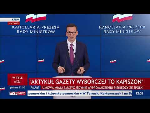Premier Morawiecki o publikacji Gazety Wyborczej