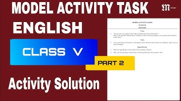 English model activity task part 2 class V complete answer sheet || Banglar shiksha portal home task