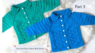 Beautiful Baby Cardigan Knitting With Designer Collar Part 3 Baby Jacket Baby Sweater Bunai