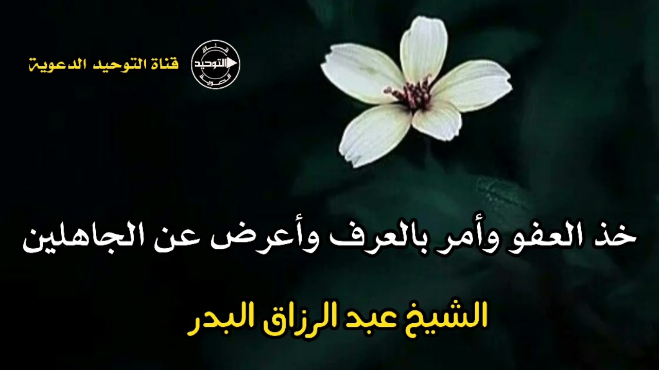 خذ العفو وأمر بالعرف وأعرض عن الجاهلين | الشيخ عبد الرزاق البدر