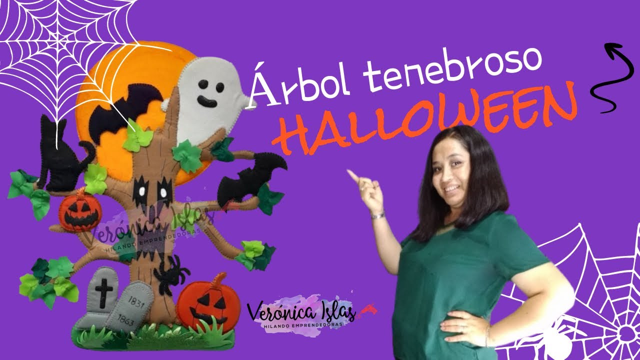 Como hacer un Árbol tenebroso de fieltro para Halloween