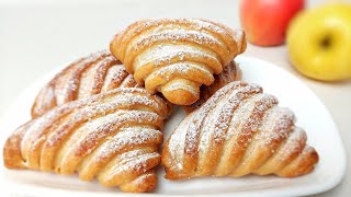 Apples in puff pastry. Only 1 package of dough, 2 apples and you can make delicious shells.