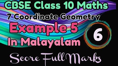 Example 5 CBSE Class 10 Maths Chapter 7 Coordinate Geometry In Malayalam