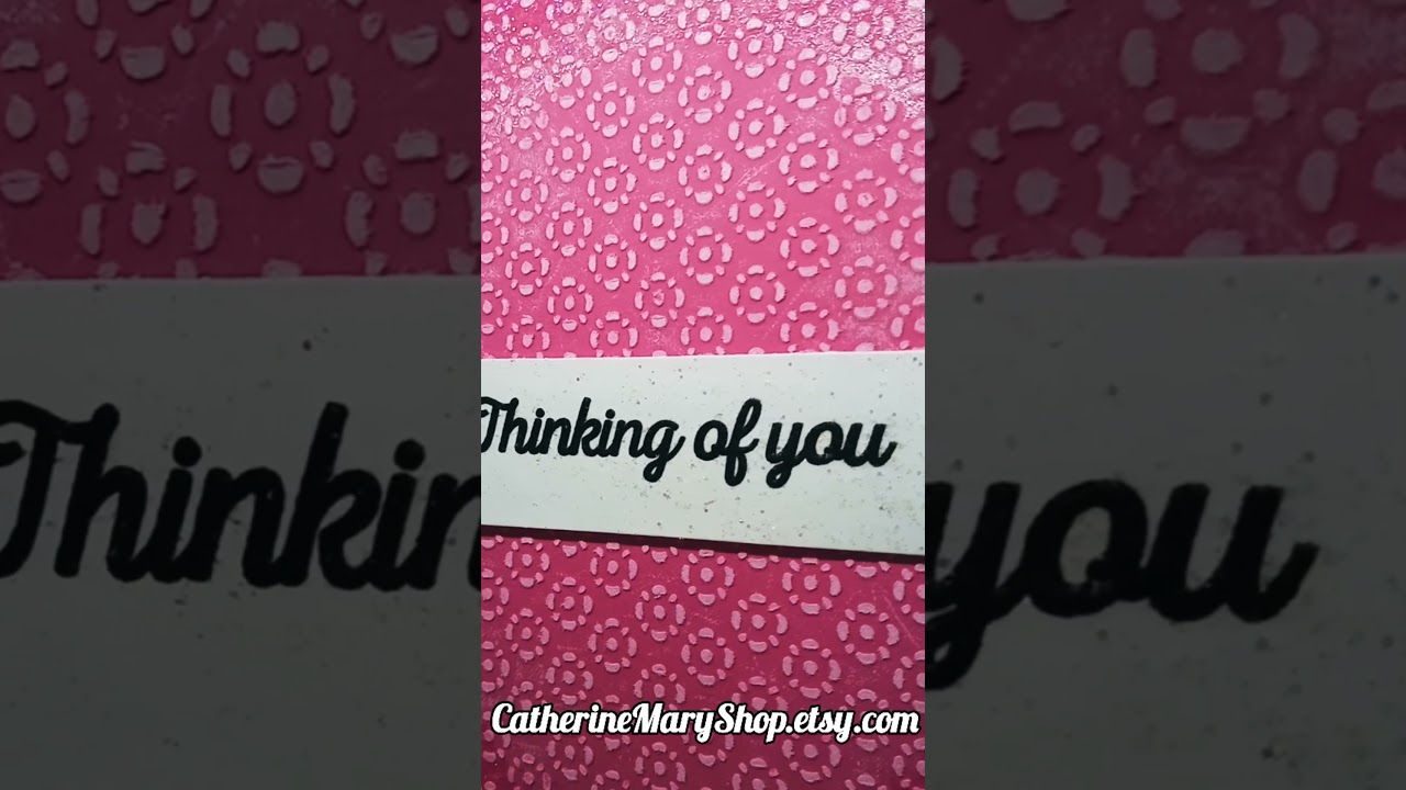 Thinking of you card sparkle handmade embossed