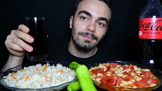 ASMR | SUCUKLU KURU FASULYE & PİLAV MUKBANG | Türkçe Mukbang ASMR