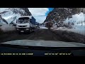 Dashcam mid morning 12 March 2020, on the D902 Val-d&#39;Isère, France, heading to and passing La Daille