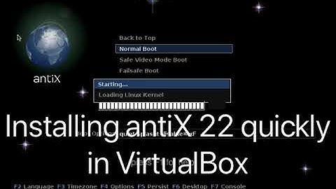 antiX 22 - Quick install in VirtualBox
