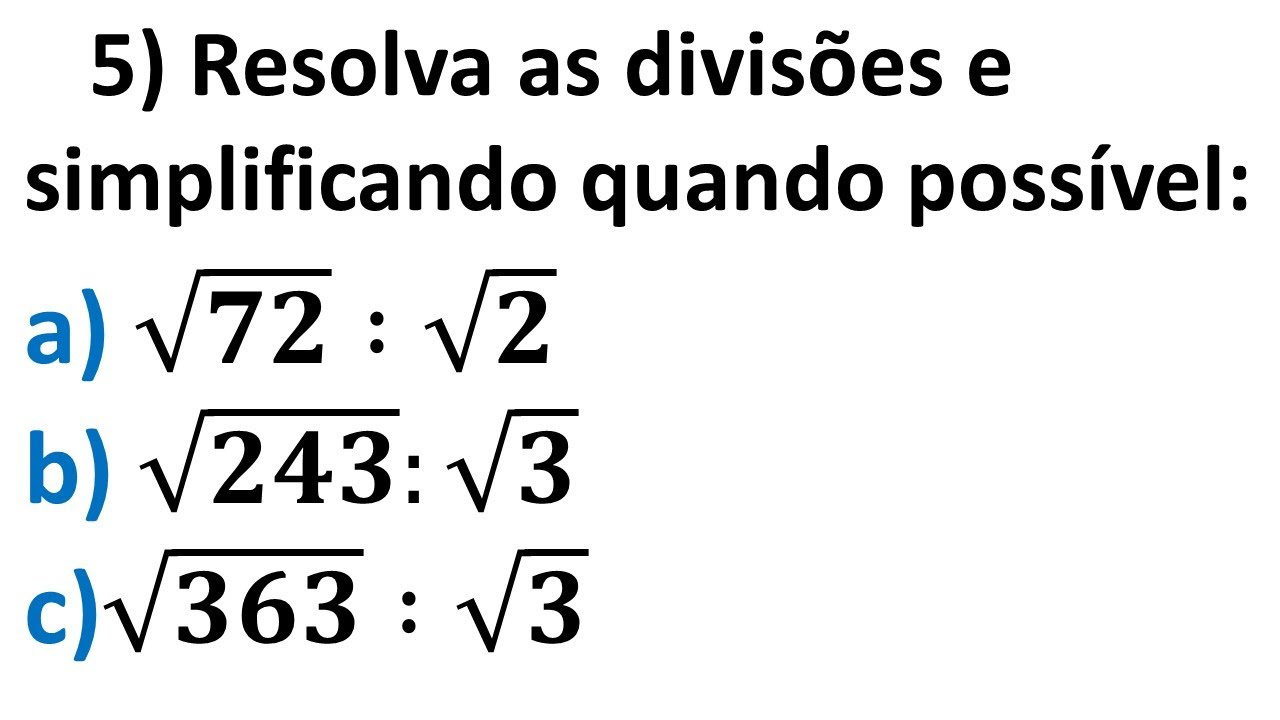 Calcule as divisões e quando possível simplifique - YouTube
