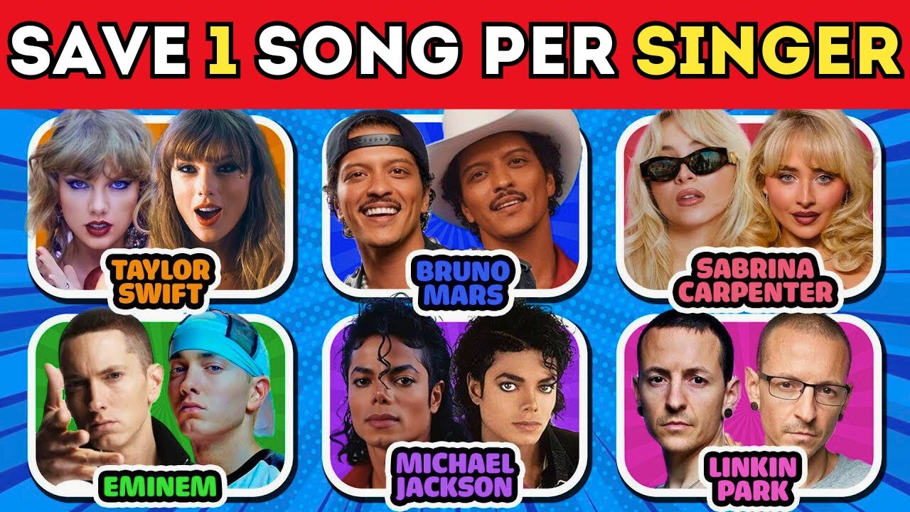 SAVE ONE SONG PER SINGERS ⭐️🎶 Most Popular Singer Bruno Mars, Apt ...