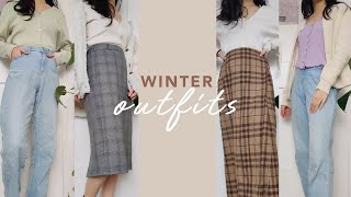 winter (mostly) thrifted outfits / lookbook 2020 // alsosummer