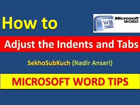 How to Adjust the Indents and Tabs in Microsoft Word : Word Tips and Tricks [Urdu / Hindi]